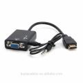 HDMI varón a la hembra del VGA con el adaptador audio 1080P del convertidor del cable video de HD para la PC